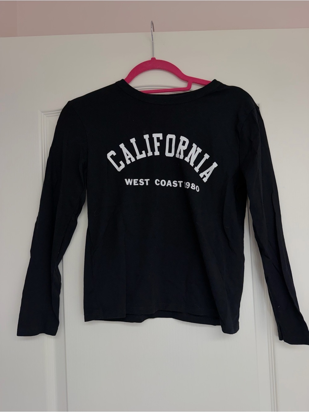 Zara California West Coast 1980 Black Graphic Long Sleeve Tee
